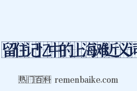 留住记忆中的上海滩近义词是什么意思的图片